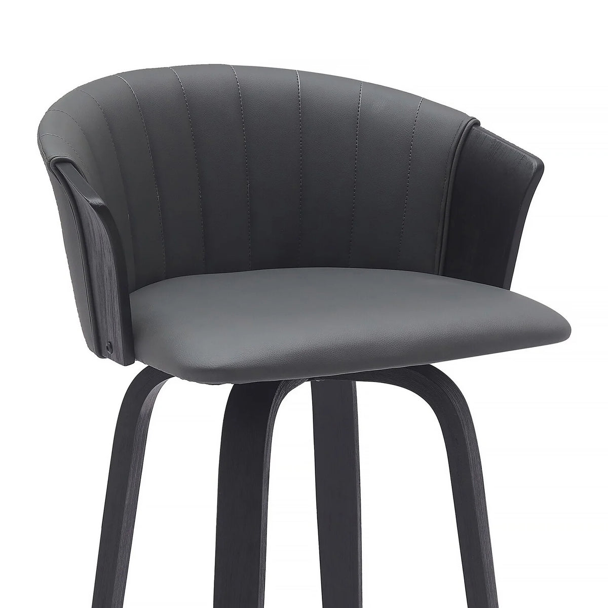 Black Faux Leather Swivel Counter Stool Chair U275275