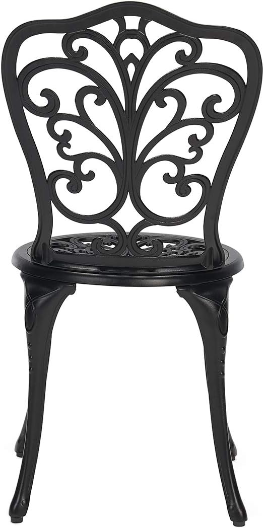 3-Piece Cast Aluminum Patio Bistro Set Black W646981