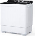 Semi-automatic Twin Tub Washing Machine with Built-in Drain Pump, White&Black S817