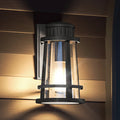 Natural Black Outdoor Wall Sconce with Clear Seeded Glass R6362