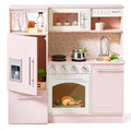 Wooden Play Kitchen with Sink, Stove, Microwave and Storage V4156