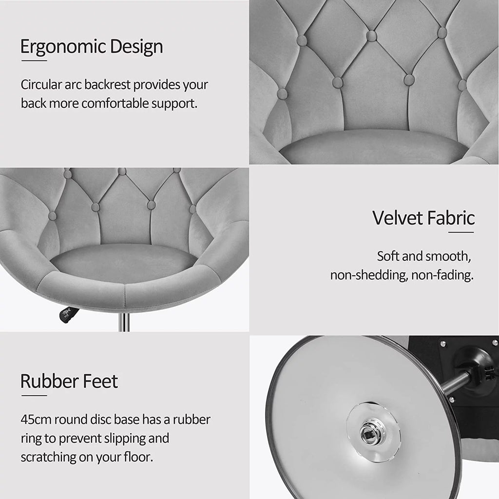 Velvet Tufted Swivel Accent Chair with Chrome Frame P936