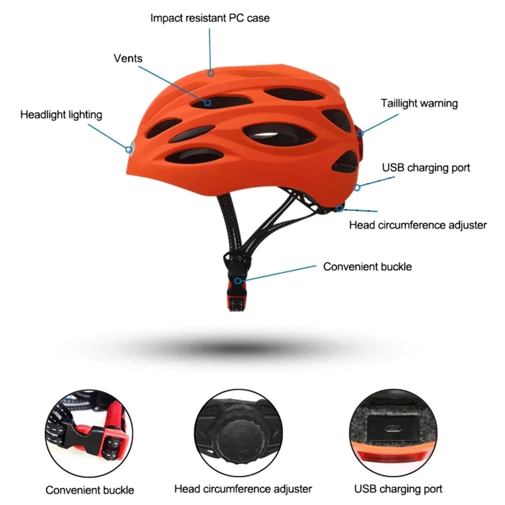 Cycling Bicycle Helmet With LED Tail Light C663412