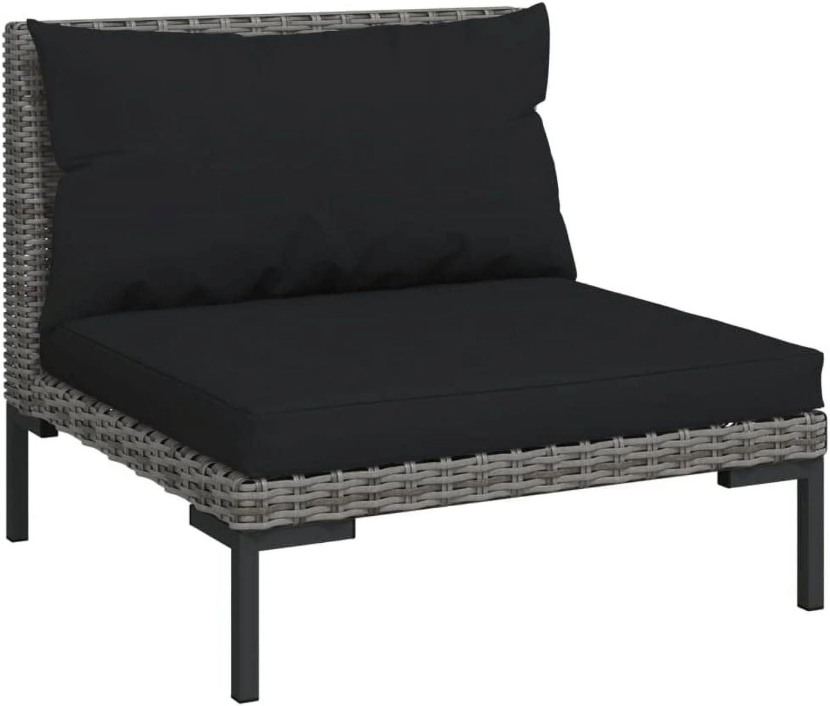 12 Piece Patio Lounge Set with Cushions Poly Rattan Dark Gray D47550