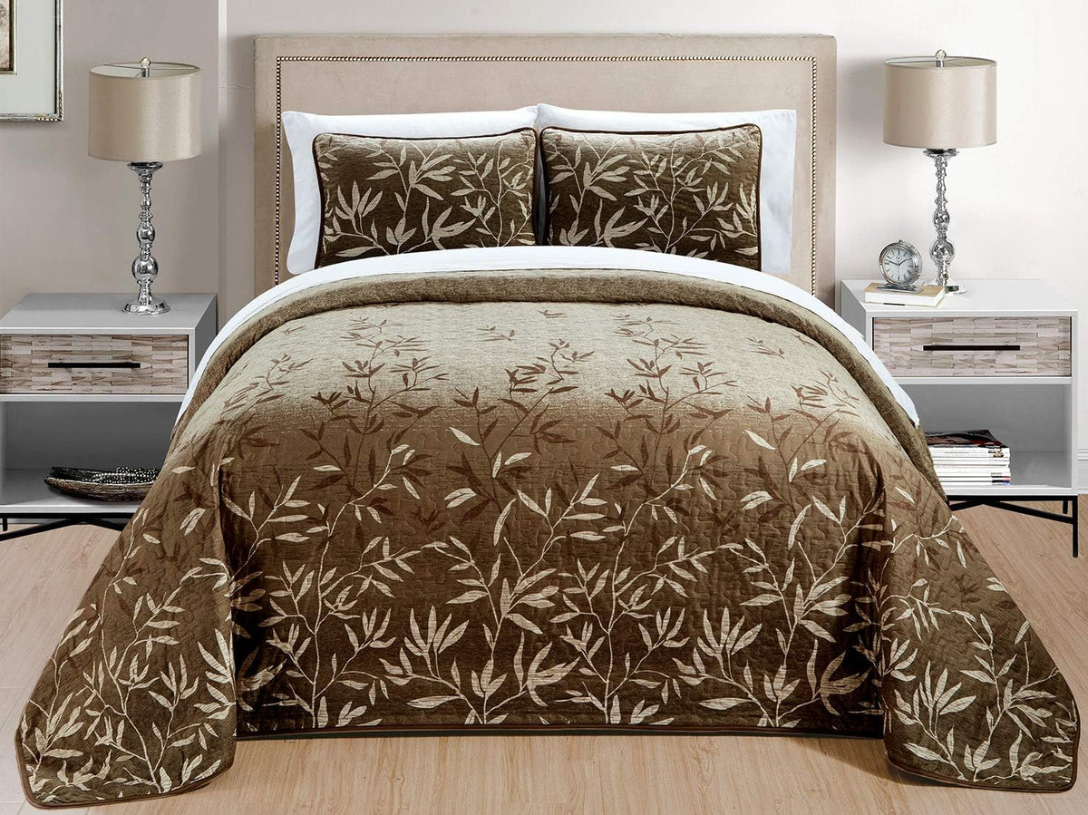 Terracotta Red Grey Black Medallion Oversize Cal King Size Quilt Set B846