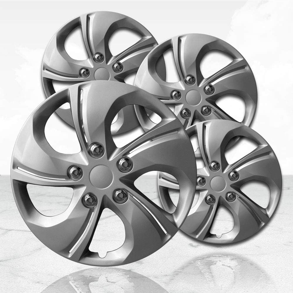15 Silver Hubcaps Wheel Covers for Steel Wheels (Set of 4) X544