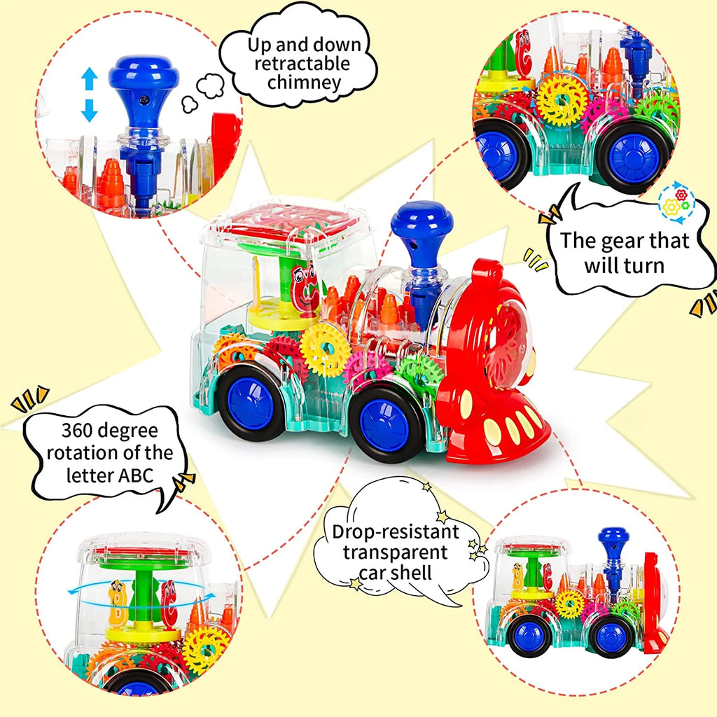 Battery-Powered Baby Train Toy with Light and Music W26166