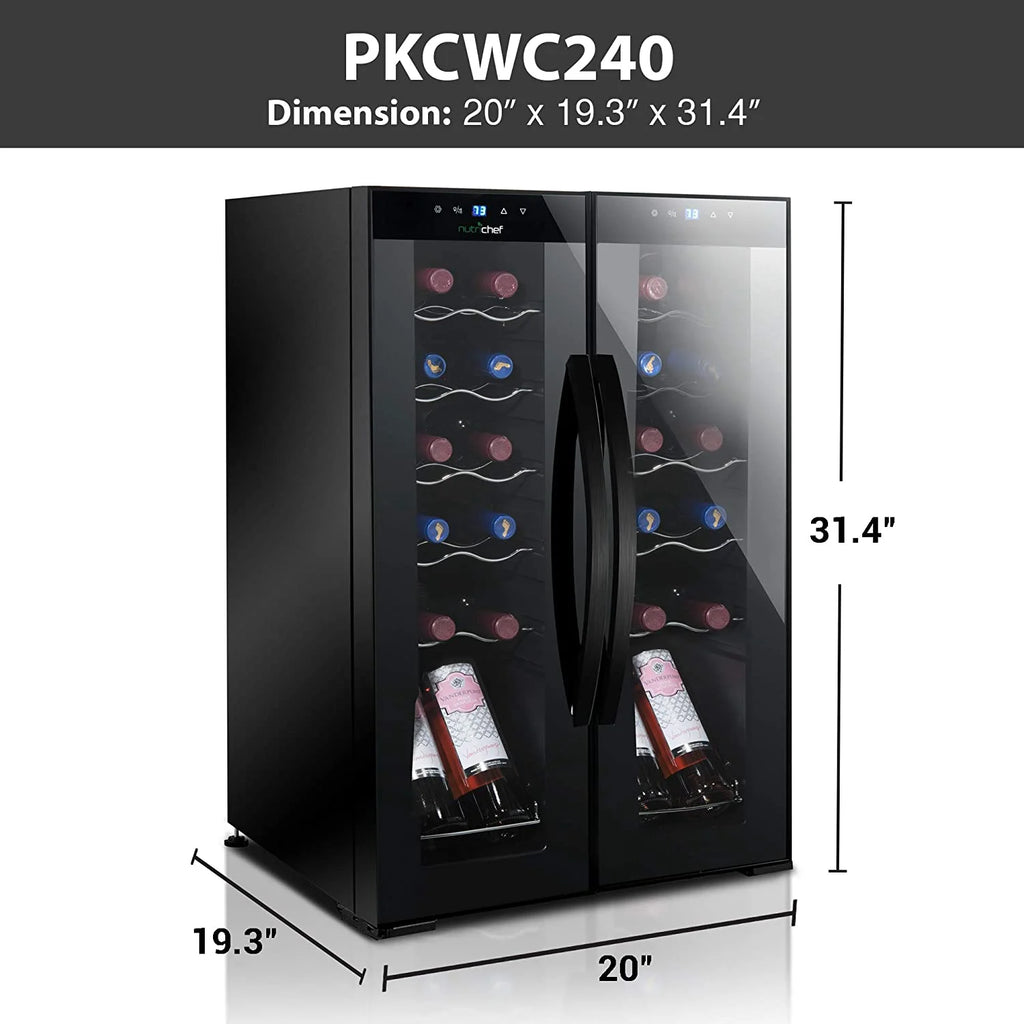 24 Bottle Freestanding Compact Wine Cooler Refrigerator with Digital Control E110