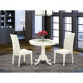 Linen White Rubberwood Solid Wood 3 Piece Dining Set J4305