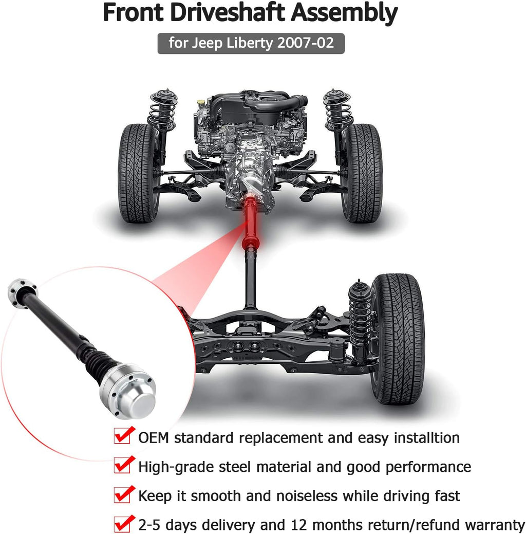 Front Drive Shaft Assembly Compatible with V6 3.7L 2002-2007 Jeep Liberty 4x4 O7578