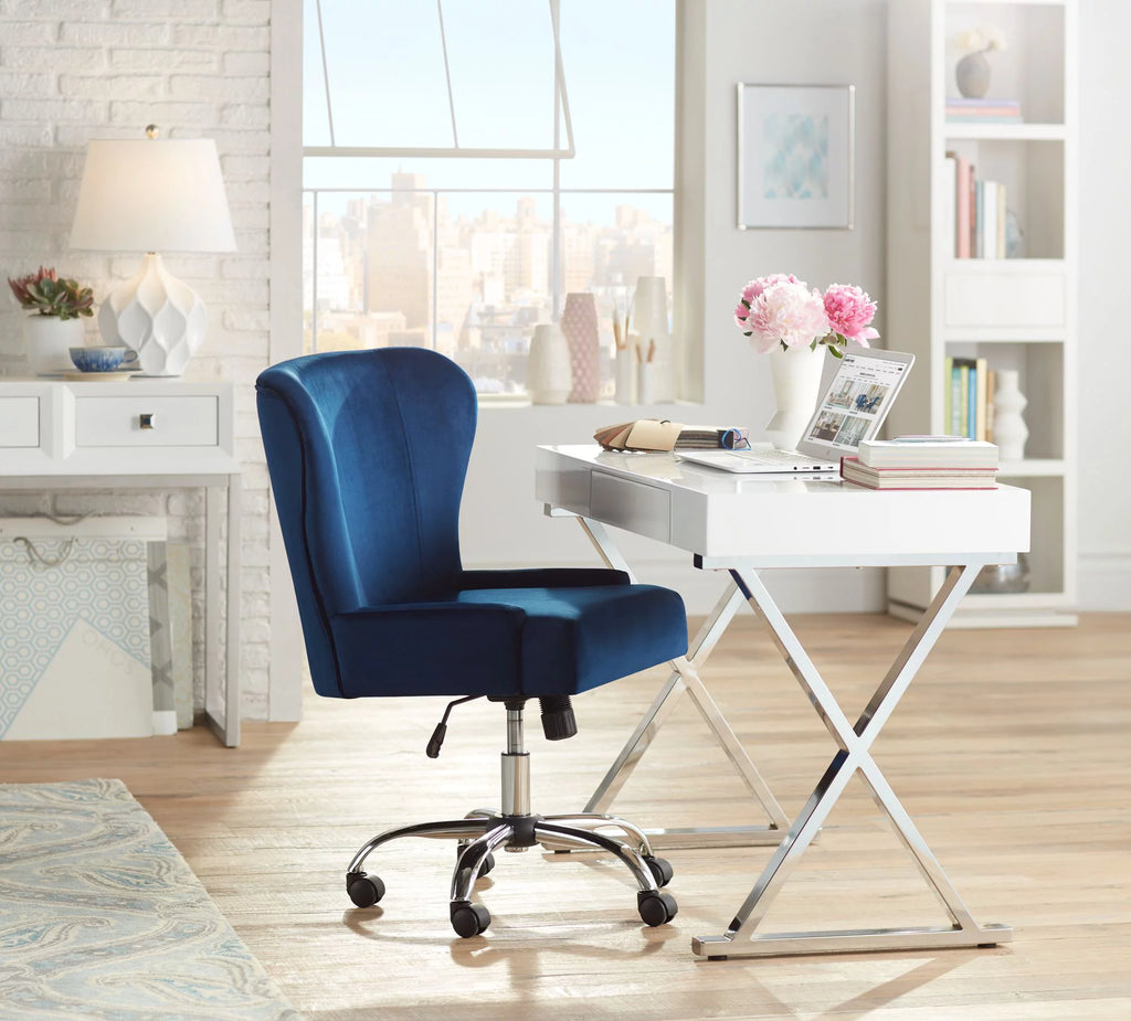 Blue Fabric Adjustable Office Chair R875