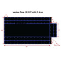 Black Flatbed Truck Tarp with 4' Drop D523409