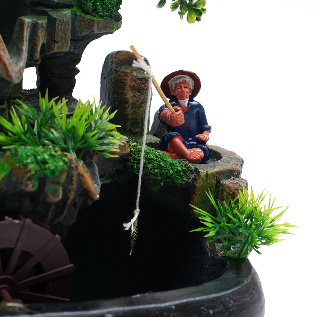 Indoor Rockery Waterfall Fountain Desktop Fountain with LED Light J918