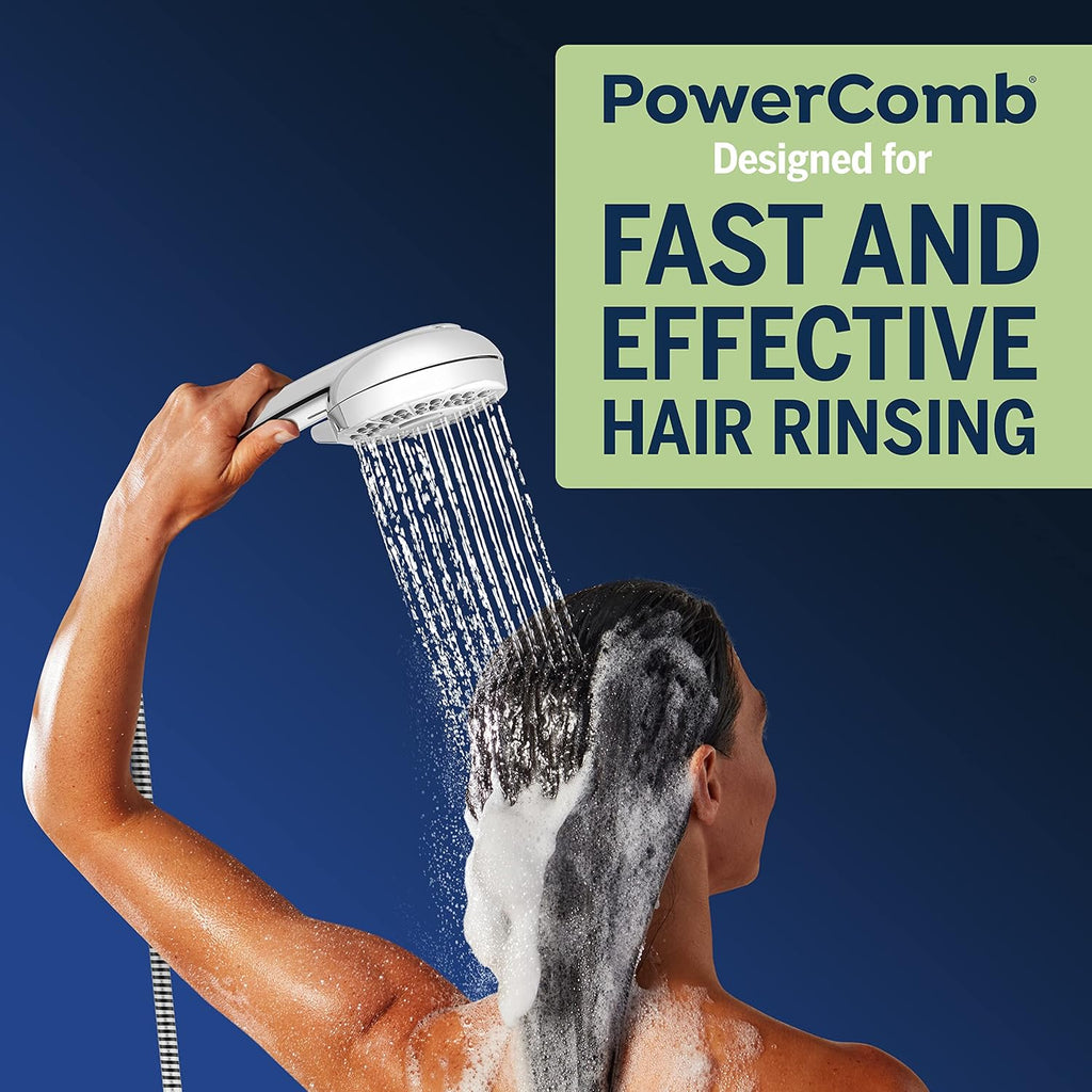 Chrome Hand Held Shower Head with PowerPulse Massage G848685