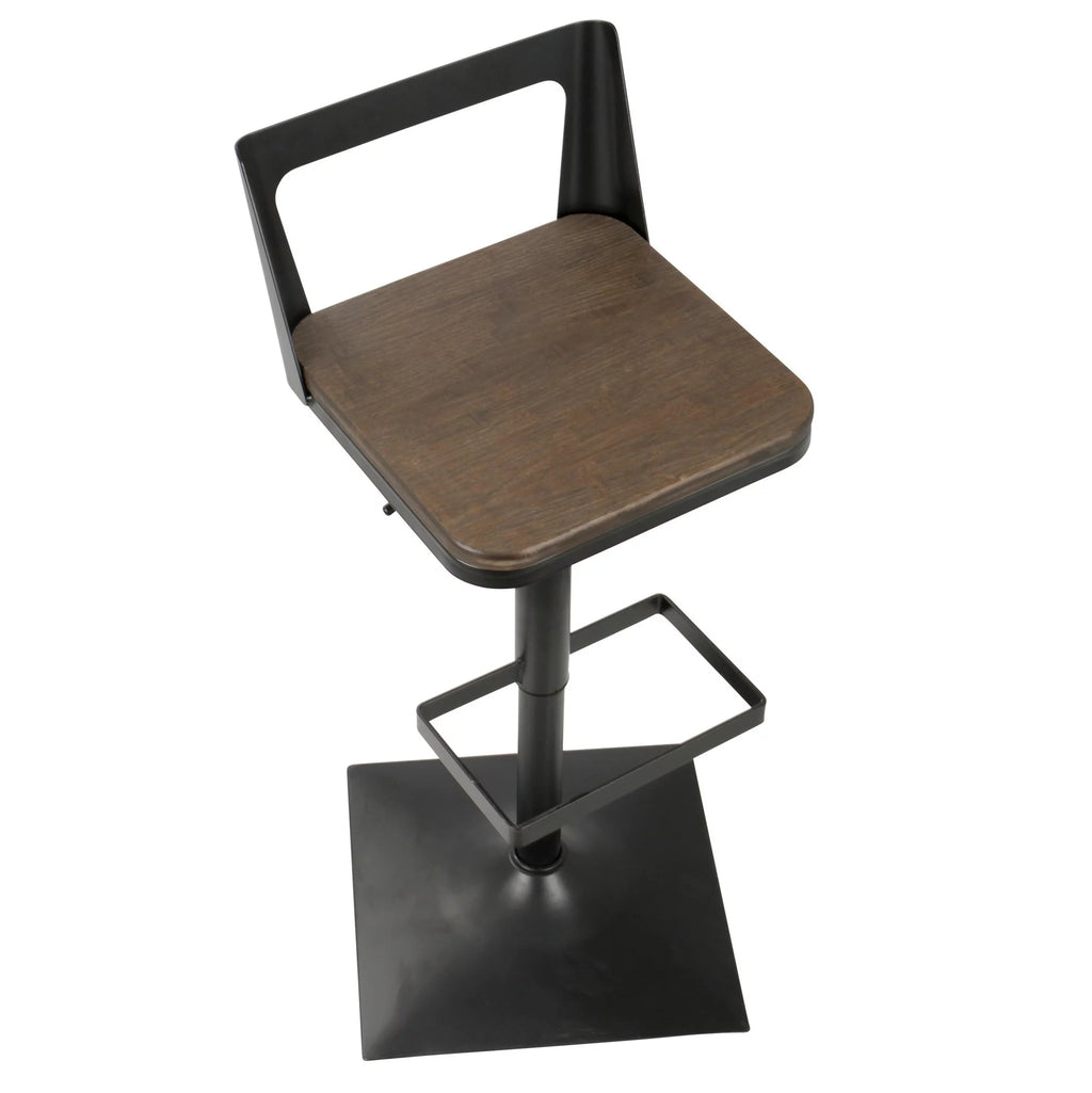 Adjustable Barstool in Black and Espresso B653