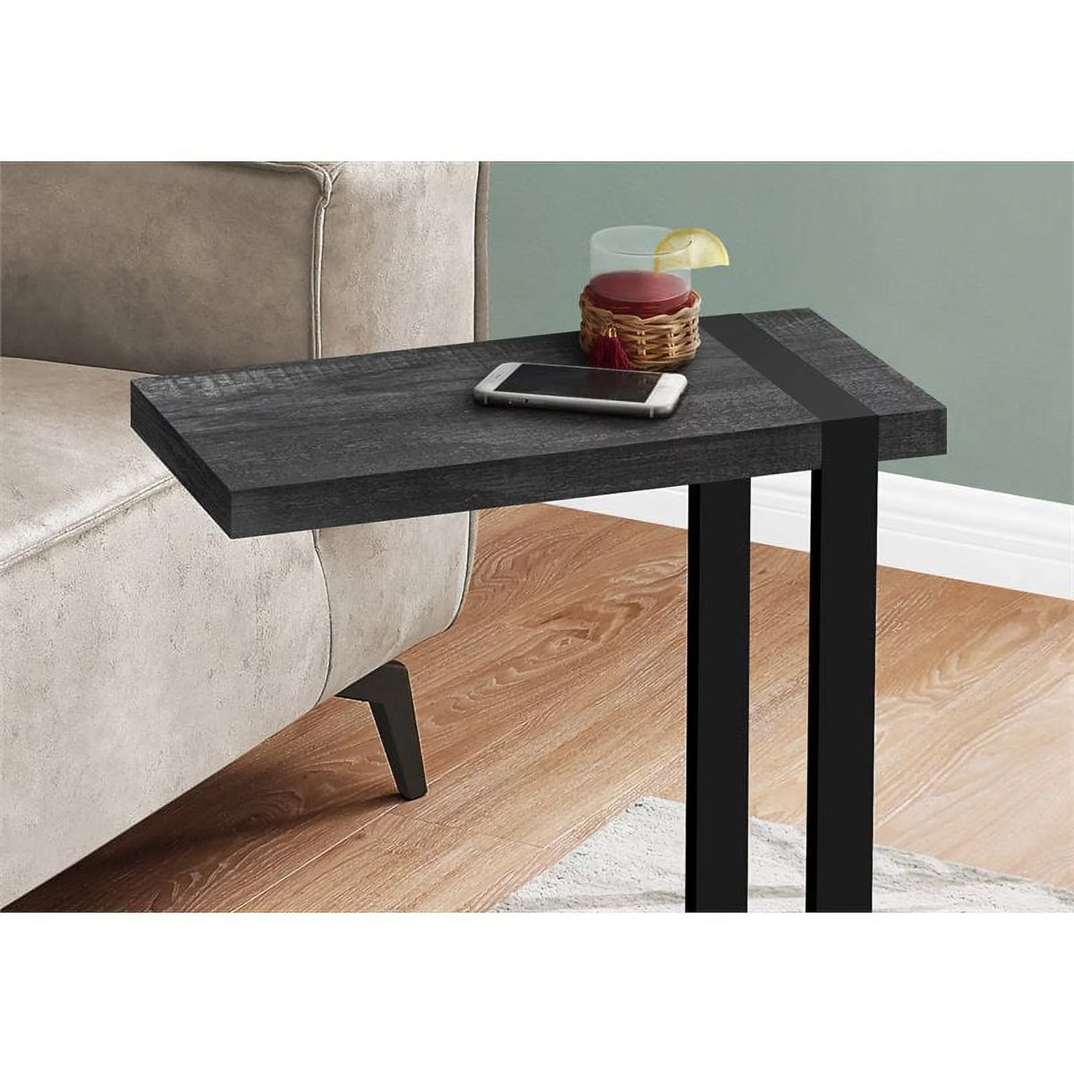 Black Rectangular Farmhouse Wood Side Table S57931