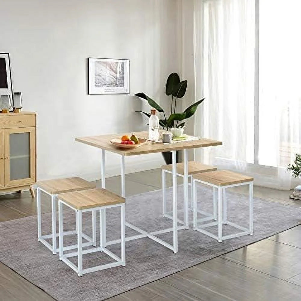 5 Piece Dining Table Set with Square Stools R79150