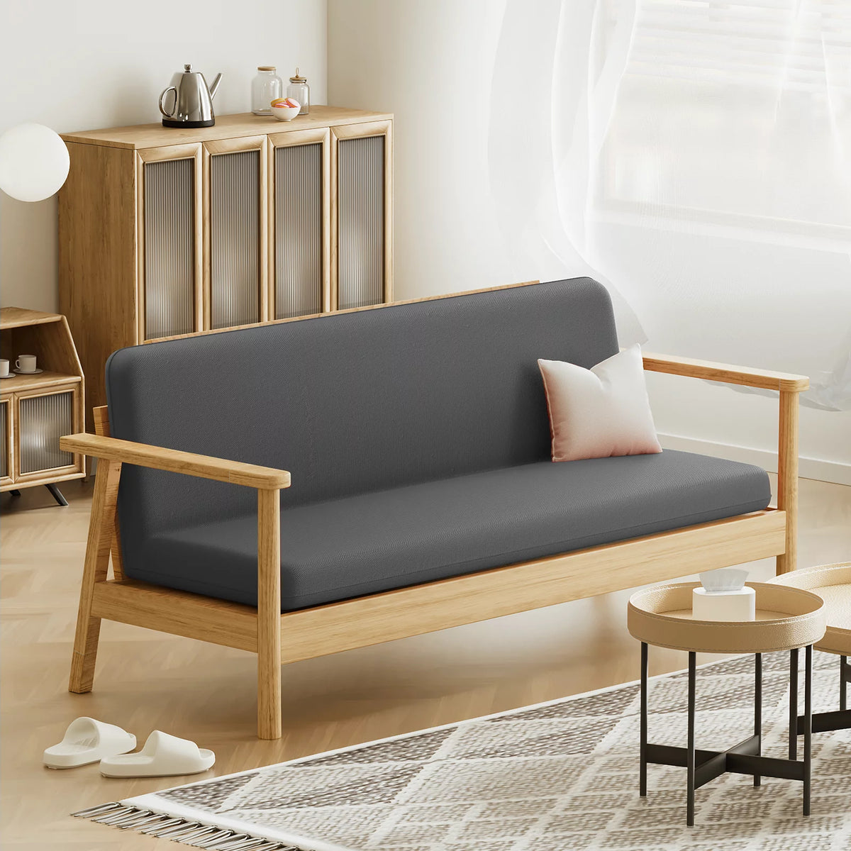 Full Size Dark Grey Futon Cover F401