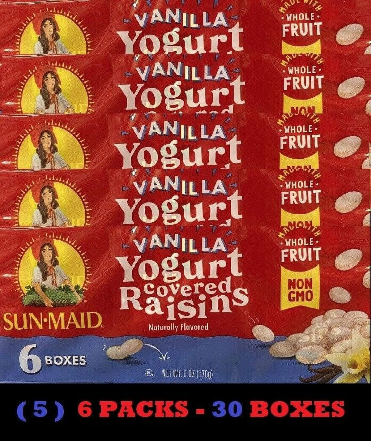 Vanilla Yogurt Covered Raisins 30 Boxes Y49037