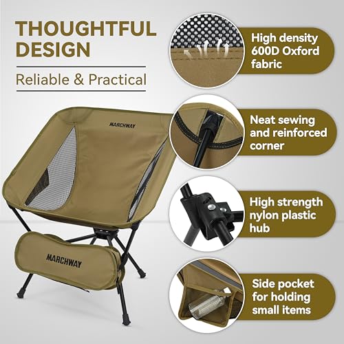 Lightweight Folding Camping Chair 330Lbs Orange P4516