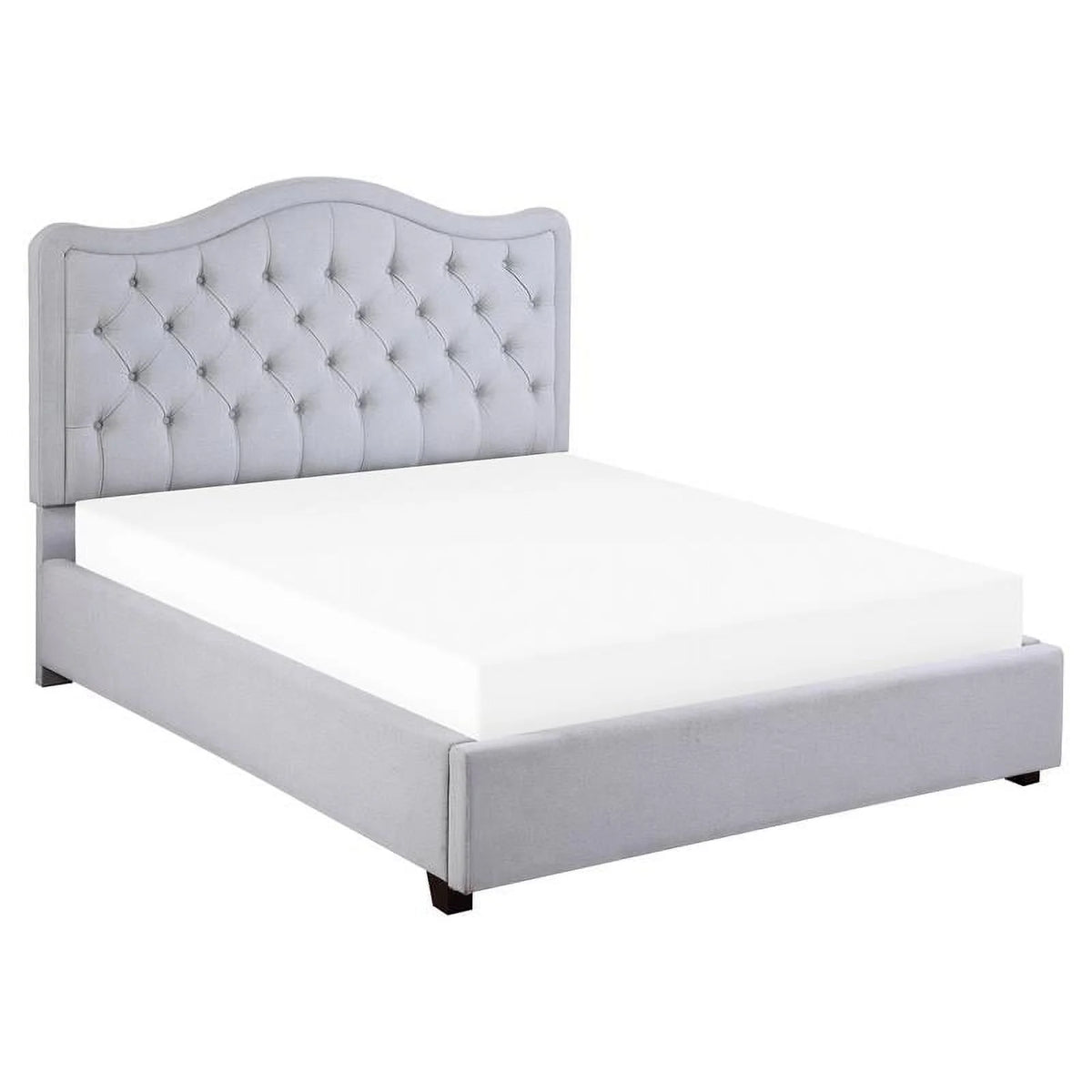 Gray Fabric Eastern King Platform Bed with Storage Drawer U1792