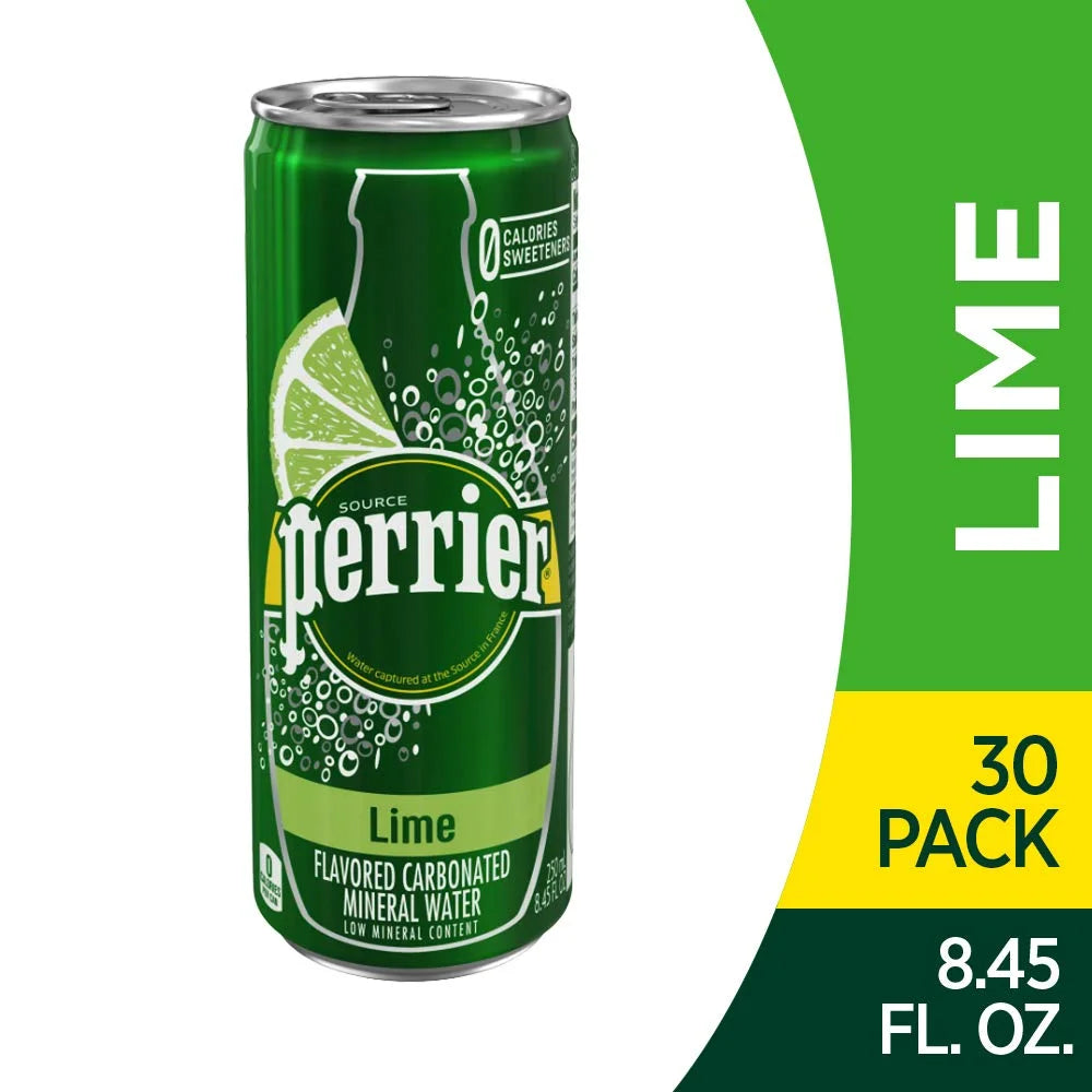 Lime Flavored Carbonated Mineral Water, 8.45 Fl Oz (30 Pack) Slim Cans M66602